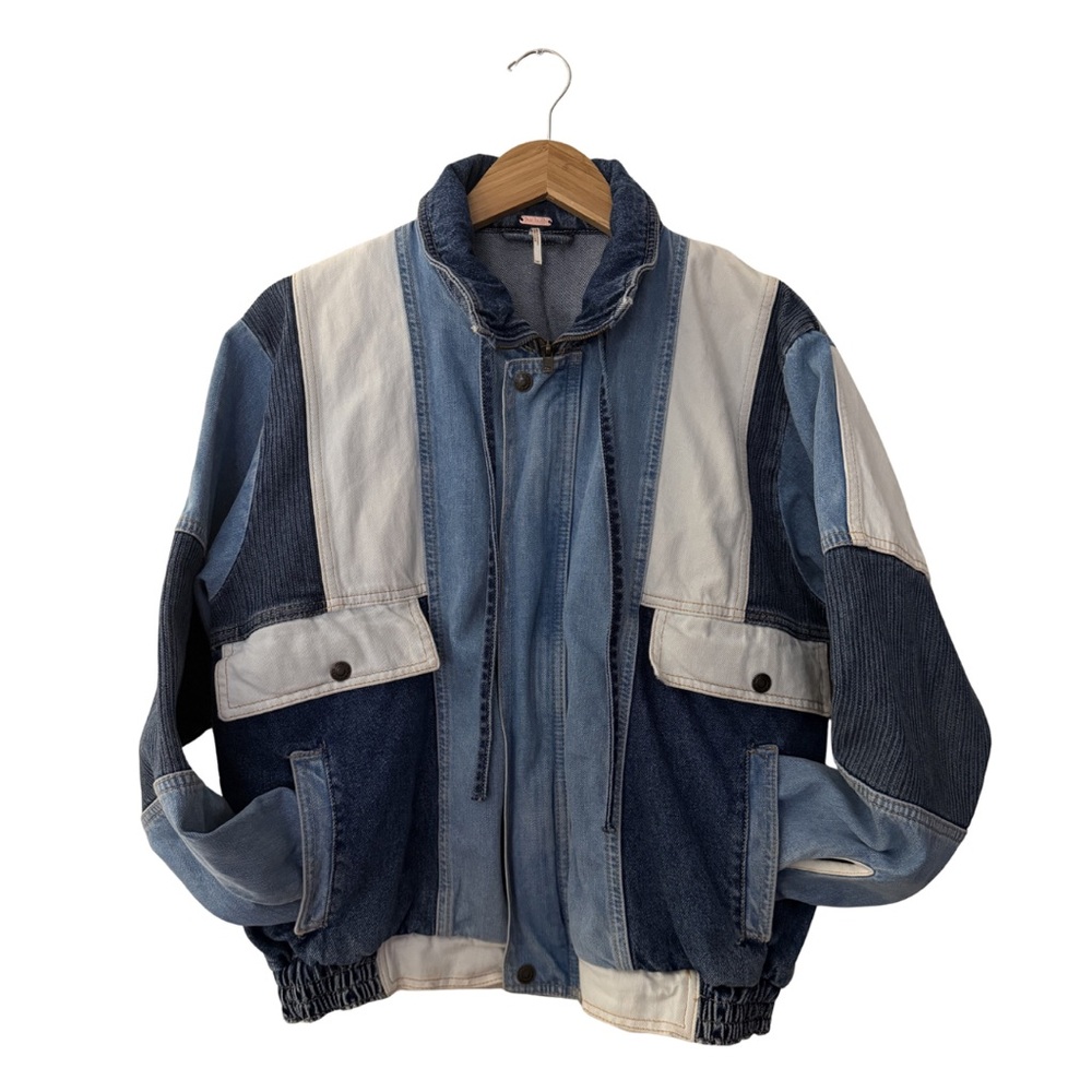 Free People Patchwork Denim Jacket